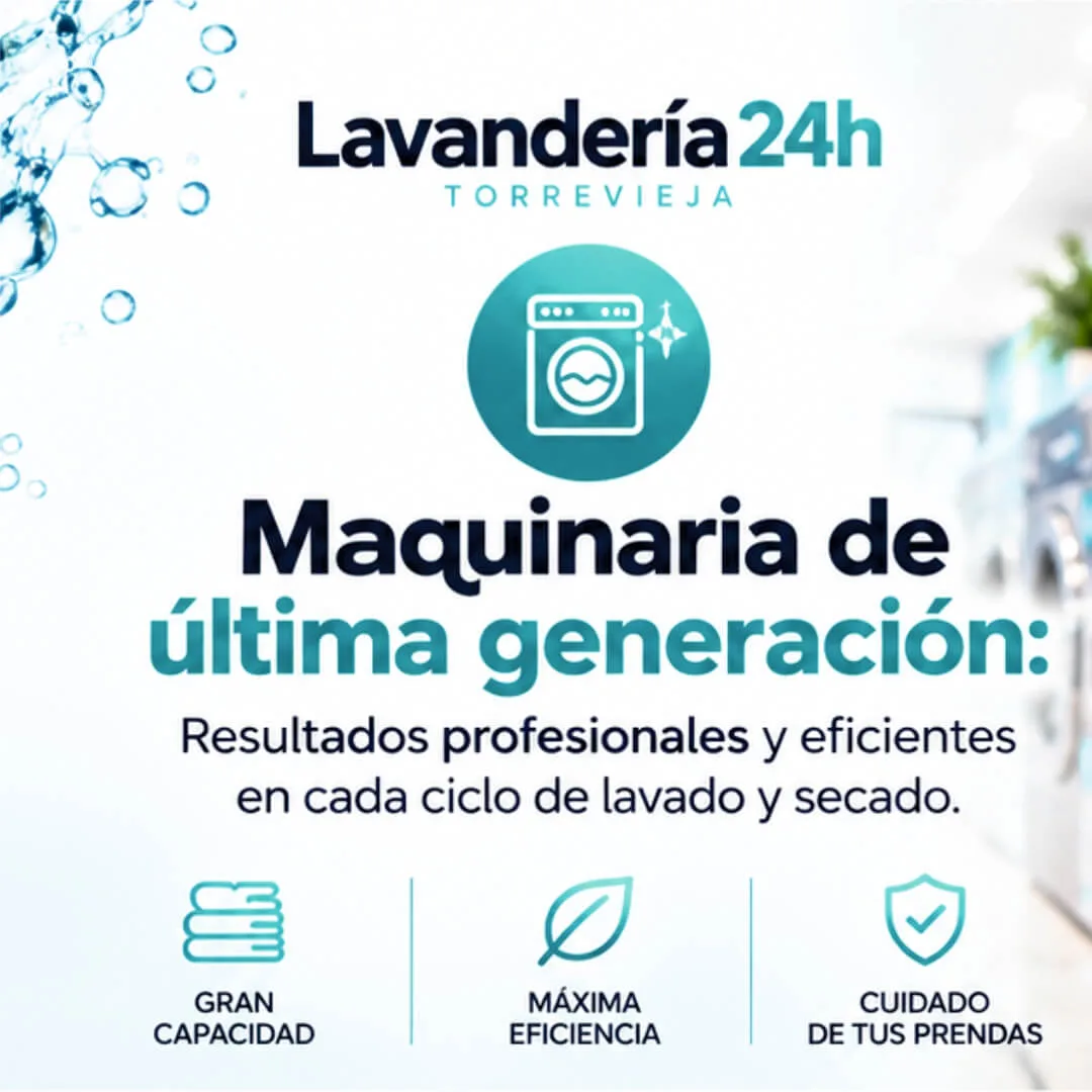 Maquinaria de última generación: resultados profesionales y eficientes en lavado y secado. Gran capacidad, máxima eficiencia y cuidado de tus prendas.