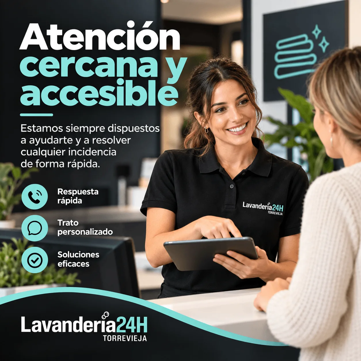 Atención cercana y accesible: ayuda ante incidencias, respuesta rápida, trato personalizado y soluciones eficaces.
